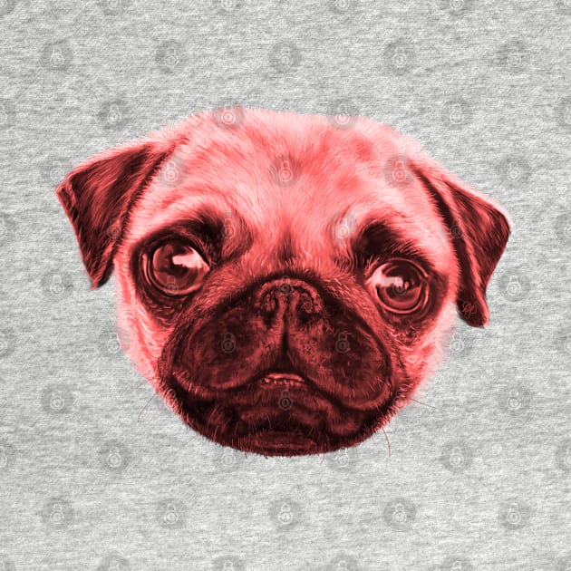 Pug Saturday Night Red Disco by brodyquixote